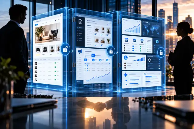 Three controlled access layers protecting an online-business evidence room.